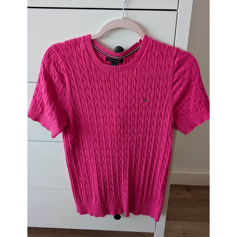 Tommy Hilfiger Pink Cable Knit Sweater